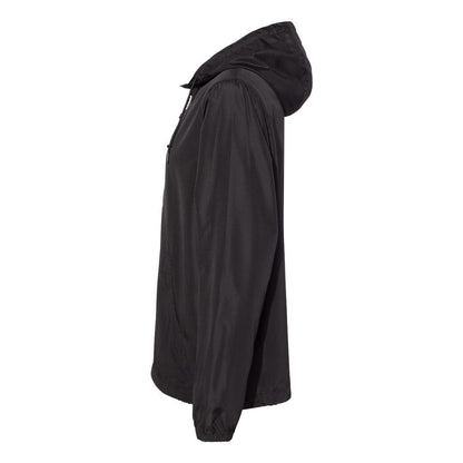 Black - Side - Independent Trading Co. Lightweight Quarter-Zip Windbreaker Pullover Jacket