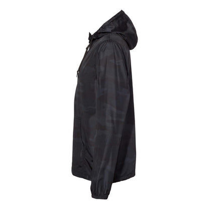 Black Camo - Side - Independent Trading Co. Lightweight Quarter-Zip Windbreaker Pullover Jacket