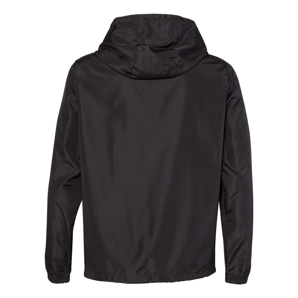 Black - Back - Independent Trading Co. Lightweight Quarter-Zip Windbreaker Pullover Jacket