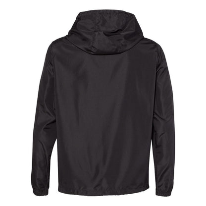Black - Back - Independent Trading Co. Lightweight Quarter-Zip Windbreaker Pullover Jacket