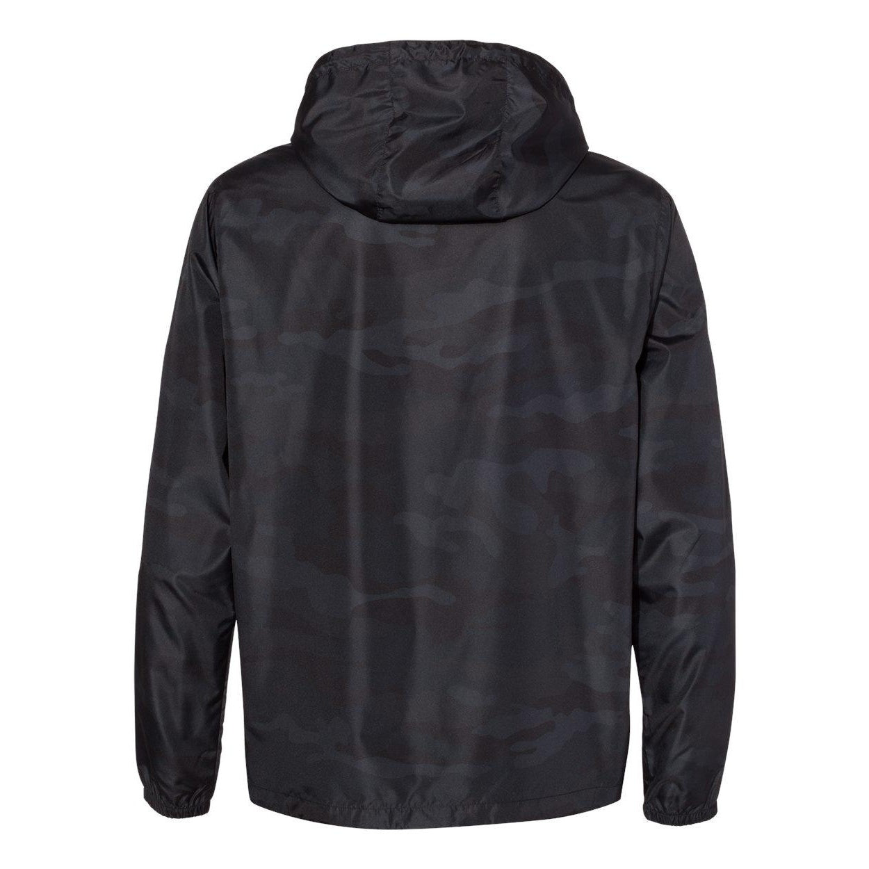 Black Camo - Back - Independent Trading Co. Lightweight Quarter-Zip Windbreaker Pullover Jacket