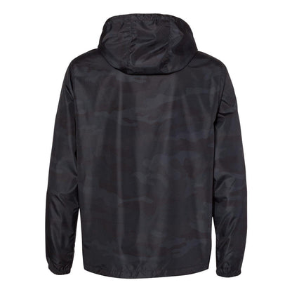 Black Camo - Back - Independent Trading Co. Lightweight Quarter-Zip Windbreaker Pullover Jacket