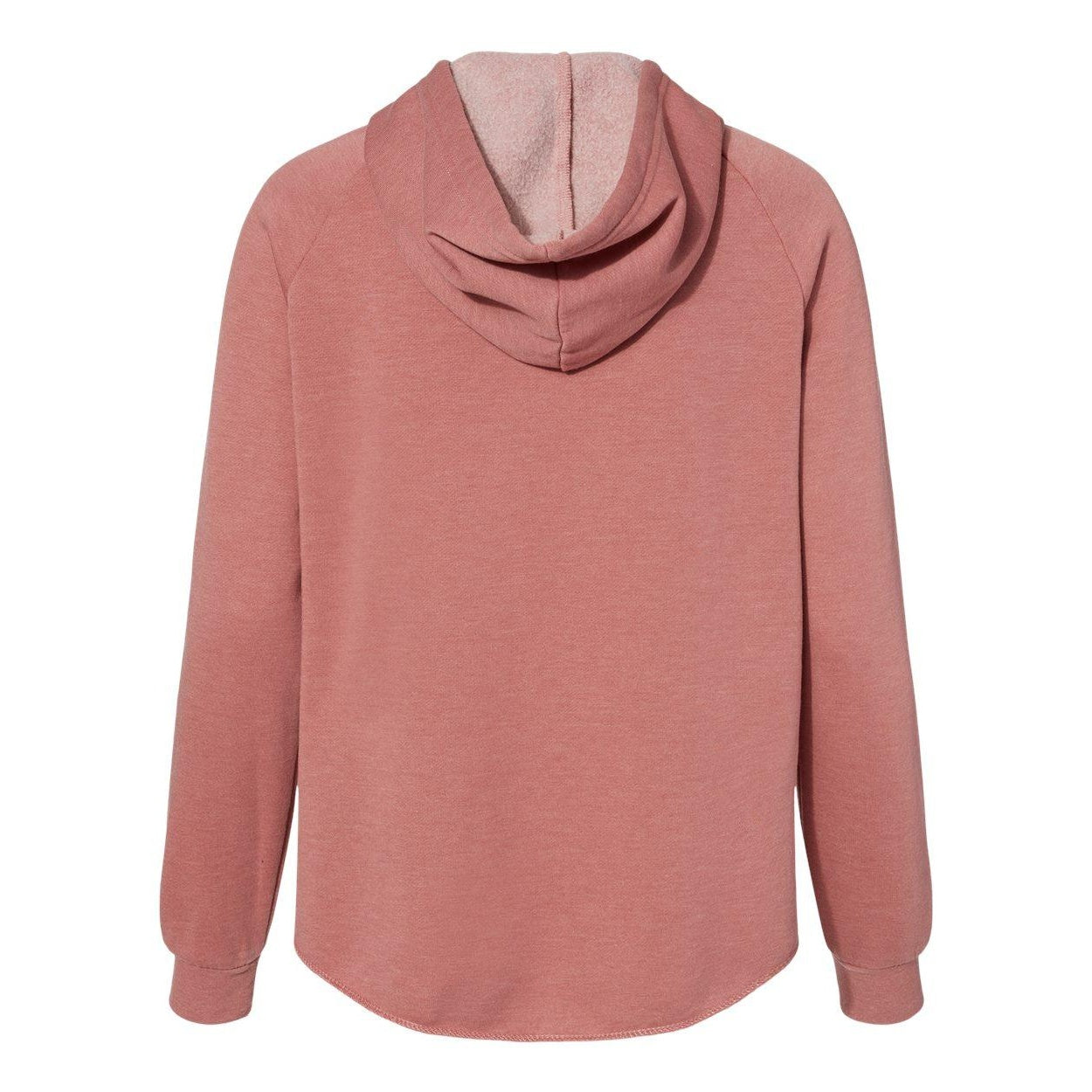 Dusty Rose - Back - Independent Trading Co. Women's California Wave Wash Full-Zip Hooded Sweatshirt