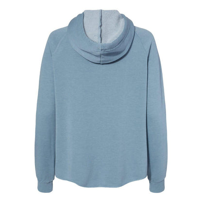 Misty Blue - Back - Independent Trading Co. Women's California Wave Wash Full-Zip Hooded Sweatshirt