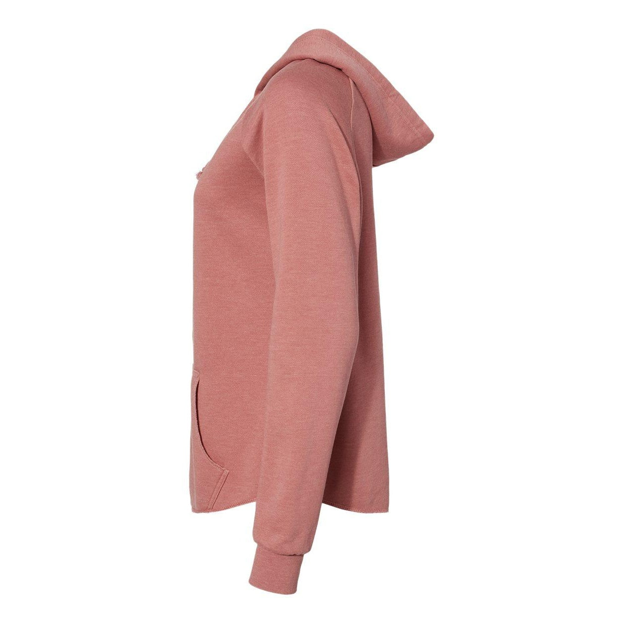 Dusty Rose - Side - Independent Trading Co. Women's California Wave Wash Full-Zip Hooded Sweatshirt