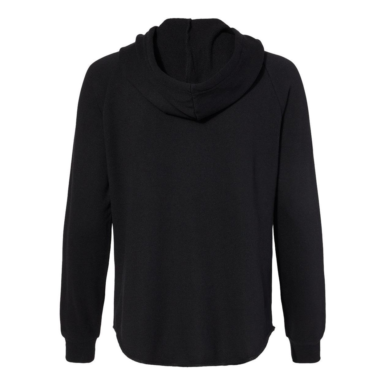 Black - Back - Independent Trading Co. Women's California Wave Wash Full-Zip Hooded Sweatshirt
