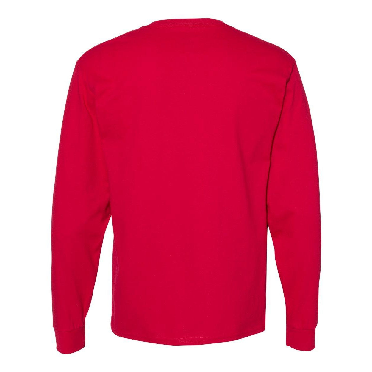 Deep Red - Back - Hanes Essential-T Long Sleeve T-Shirt