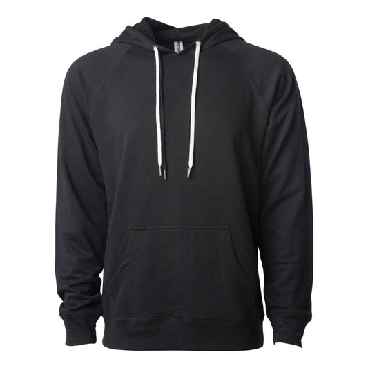 Black - Front - Independent Trading Co. Icon Lightweight Loopback Terry Hooded Sweatshirt