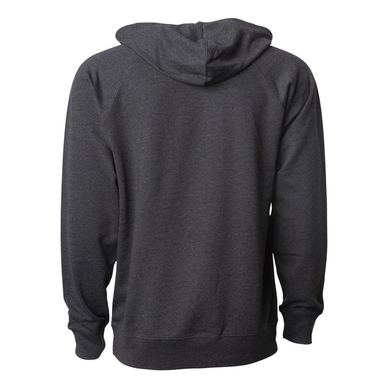 Charcoal Heather - Back - Independent Trading Co. Icon Lightweight Loopback Terry Hooded Sweatshirt