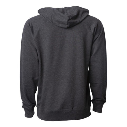 Charcoal Heather - Back - Independent Trading Co. Icon Lightweight Loopback Terry Hooded Sweatshirt