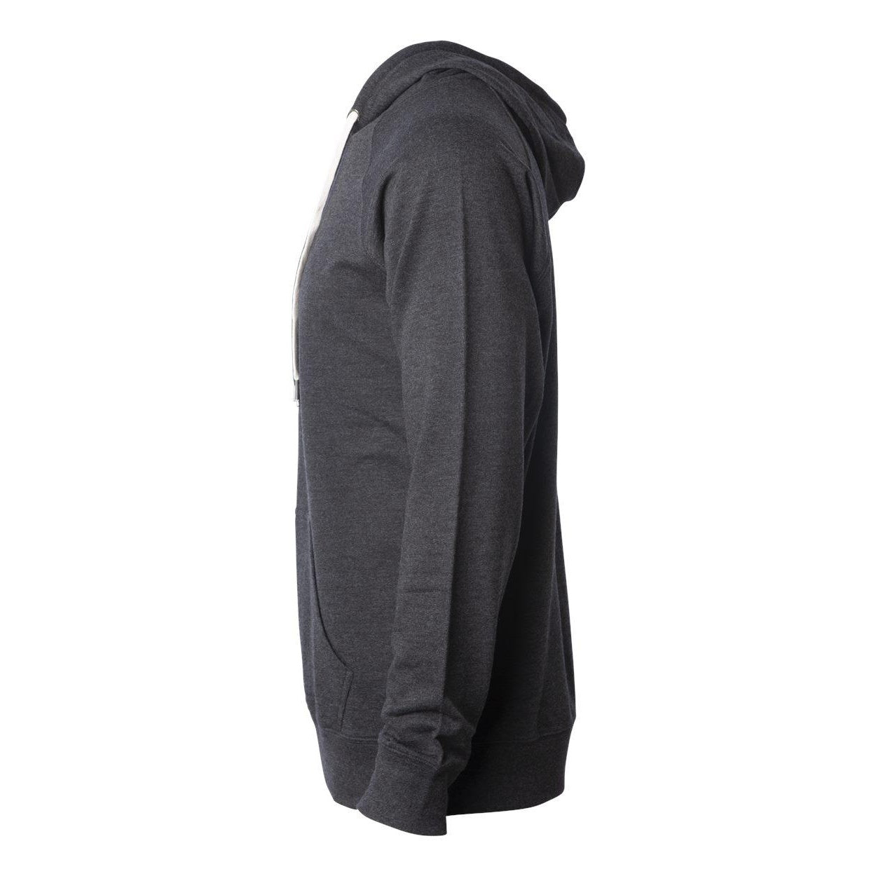 Charcoal Heather - Side - Independent Trading Co. Icon Lightweight Loopback Terry Hooded Sweatshirt