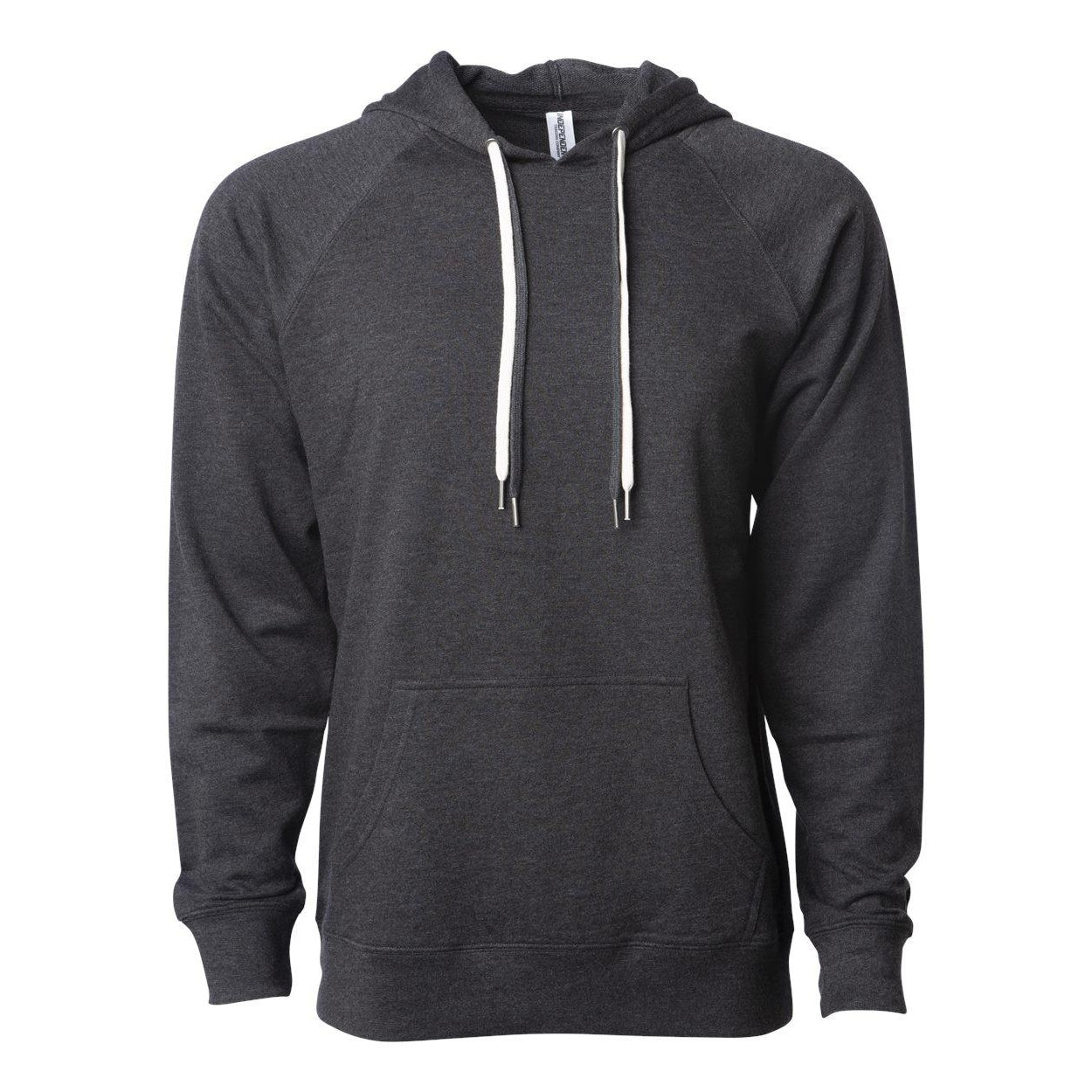 Charcoal Heather - Front - Independent Trading Co. Icon Lightweight Loopback Terry Hooded Sweatshirt