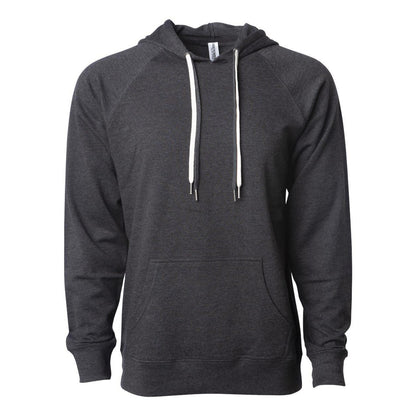 Charcoal Heather - Front - Independent Trading Co. Icon Lightweight Loopback Terry Hooded Sweatshirt