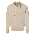 Sand - Front - Independent Trading Co. Icon Lightweight Loopback Terry Full-Zip Hooded Sweatshirt