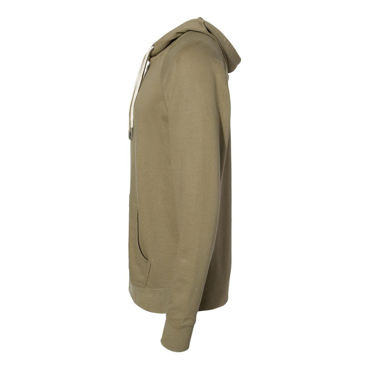Olive - Side - Independent Trading Co. Icon Lightweight Loopback Terry Full-Zip Hooded Sweatshirt