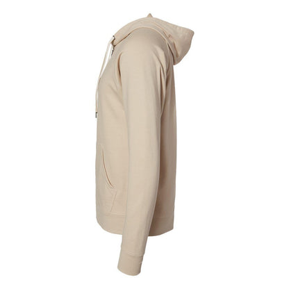 Sand - Side - Independent Trading Co. Icon Lightweight Loopback Terry Full-Zip Hooded Sweatshirt