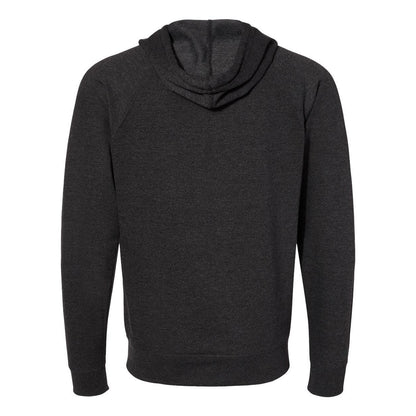 Charcoal Heather - Back - Independent Trading Co. Icon Lightweight Loopback Terry Full-Zip Hooded Sweatshirt