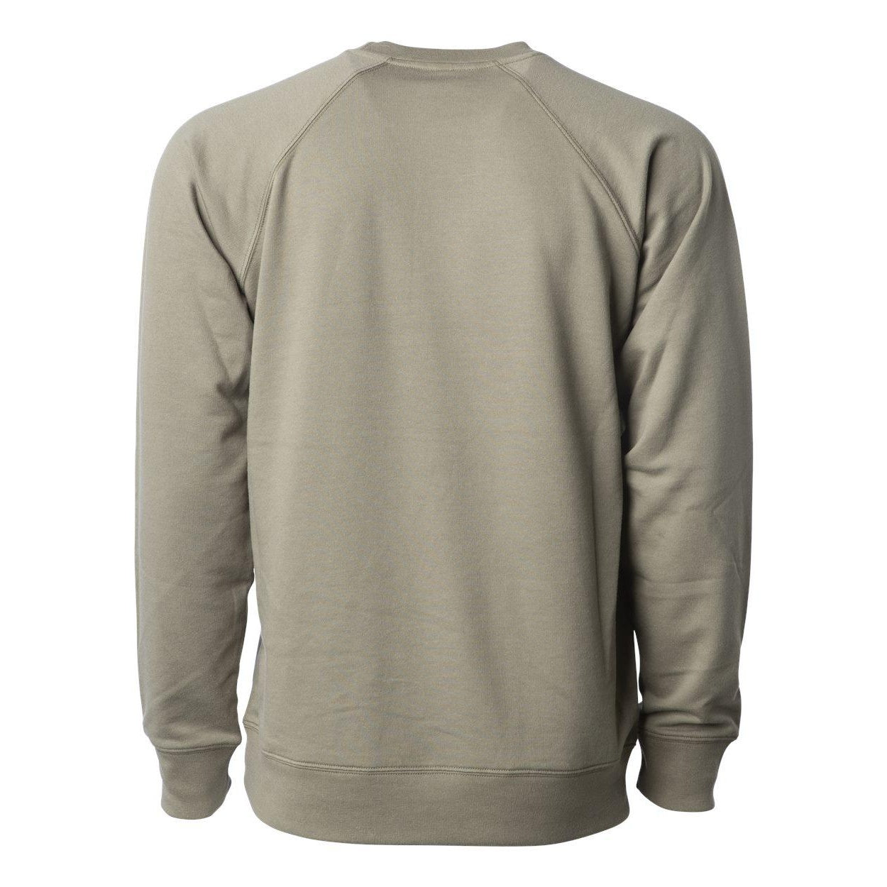 Olive - Back - Independent Trading Co. Icon Lightweight Loopback Terry Crewneck Sweatshirt