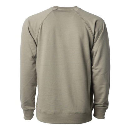 Olive - Back - Independent Trading Co. Icon Lightweight Loopback Terry Crewneck Sweatshirt