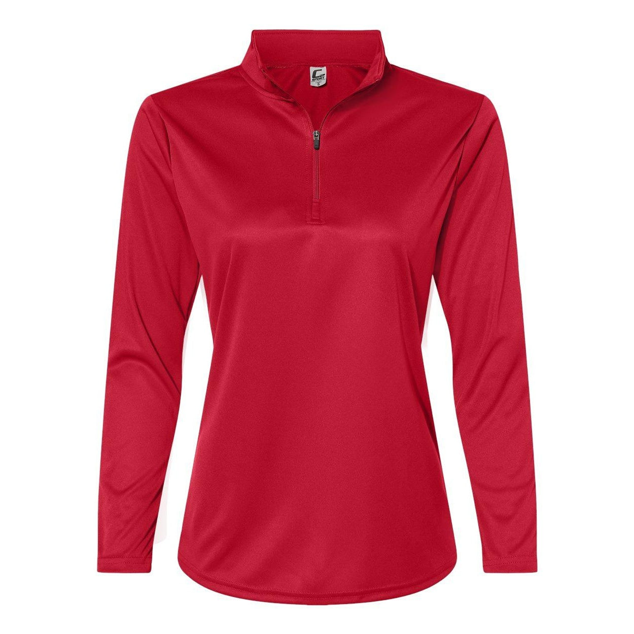 Red - Front - C2 Sport Women's Quarter-Zip Pullover