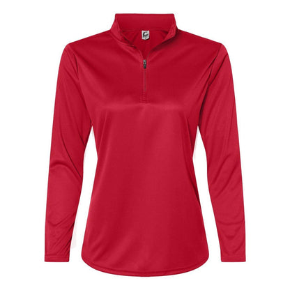 Red - Front - C2 Sport Women's Quarter-Zip Pullover