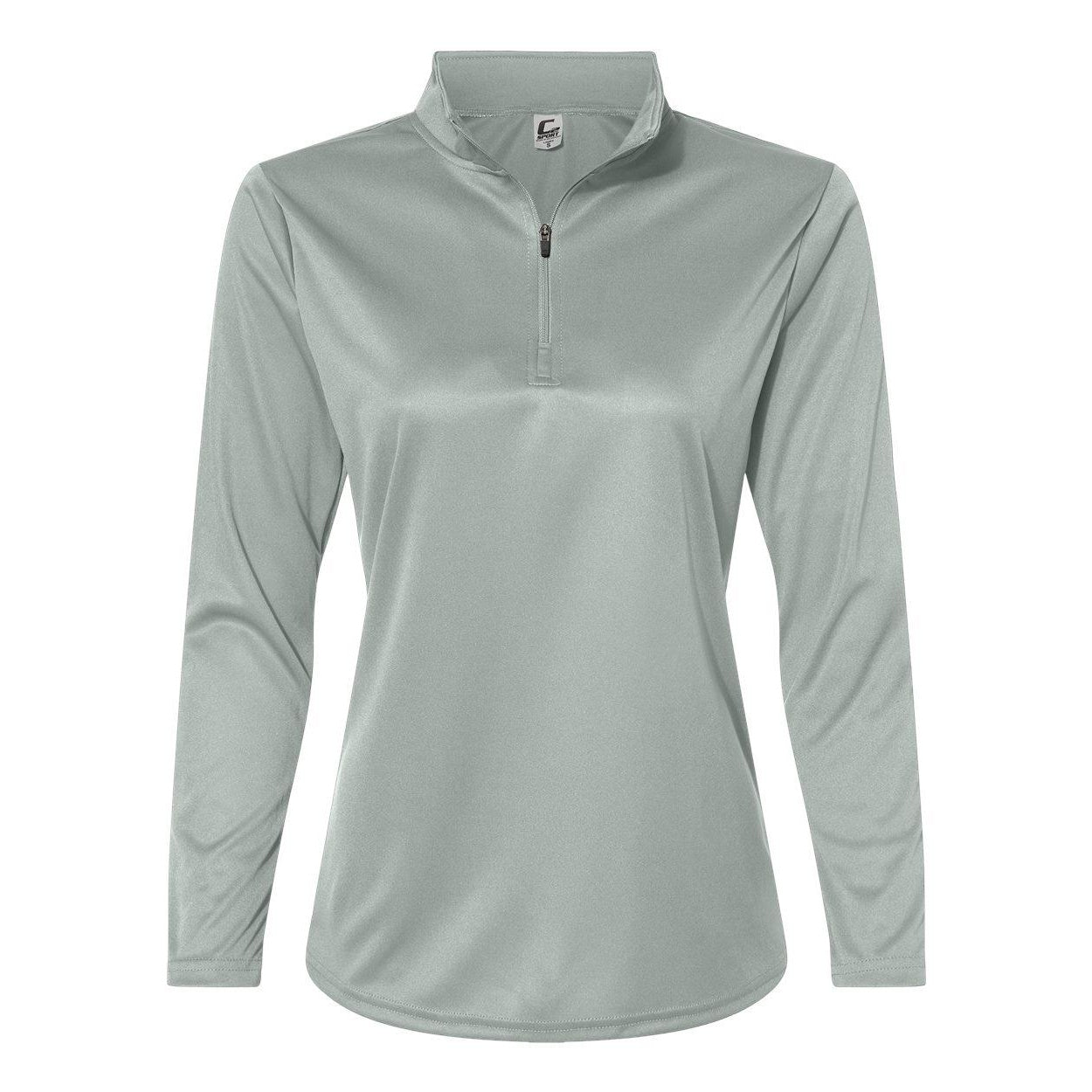 Silver - Front - C2 Sport Women's Quarter-Zip Pullover