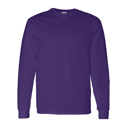 Purple - Side - Gildan Heavy Cotton Long Sleeve T-Shirt
