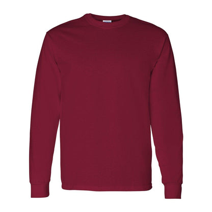 Safety Orange - Side - Gildan Heavy Cotton Long Sleeve T-Shirt