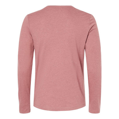 Heather Mauve - Back - BELLA + CANVAS Womens Jersey Long Sleeve Tee