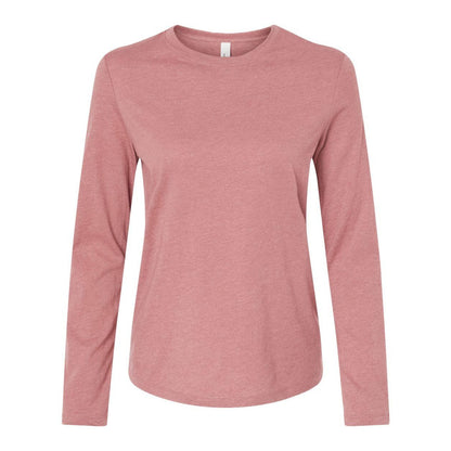 Heather Mauve - Front - BELLA + CANVAS Womens Jersey Long Sleeve Tee