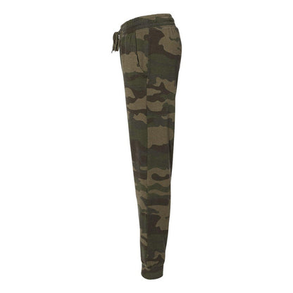 Forest Camo Heather - Side - Independent Trading Co. Women's California Wave Wash Sweatpants