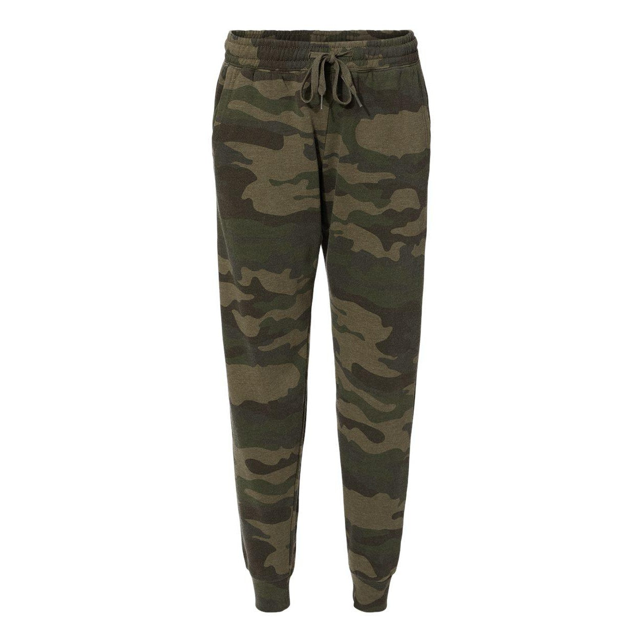 Forest Camo Heather - Front - Independent Trading Co. Women's California Wave Wash Sweatpants