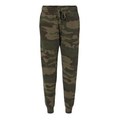 Forest Camo Heather - Front - Independent Trading Co. Women's California Wave Wash Sweatpants