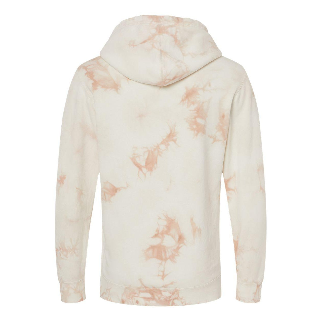 Tie Dye Dusty Pink - Back - Independent Trading Co. Midweight Tie-Dyed Hooded Sweatshirt