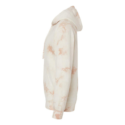 Tie Dye Dusty Pink - Side - Independent Trading Co. Midweight Tie-Dyed Hooded Sweatshirt