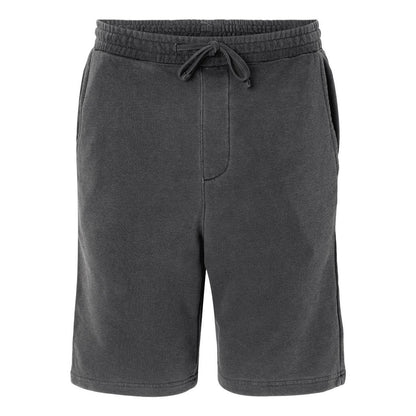 Pigment Black - Front - Independent Trading Co. Pigment-Dyed Fleece Shorts