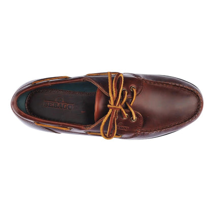 Brown-Gum - Pack Shot - Sebago Womens-Ladies Nina Waxed Leather Bala Moccasin