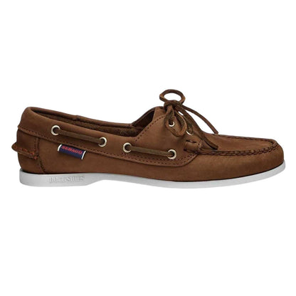Dark Brown - Front - Sebago Womens-Ladies Jaqueline Nubuck Boat Shoes