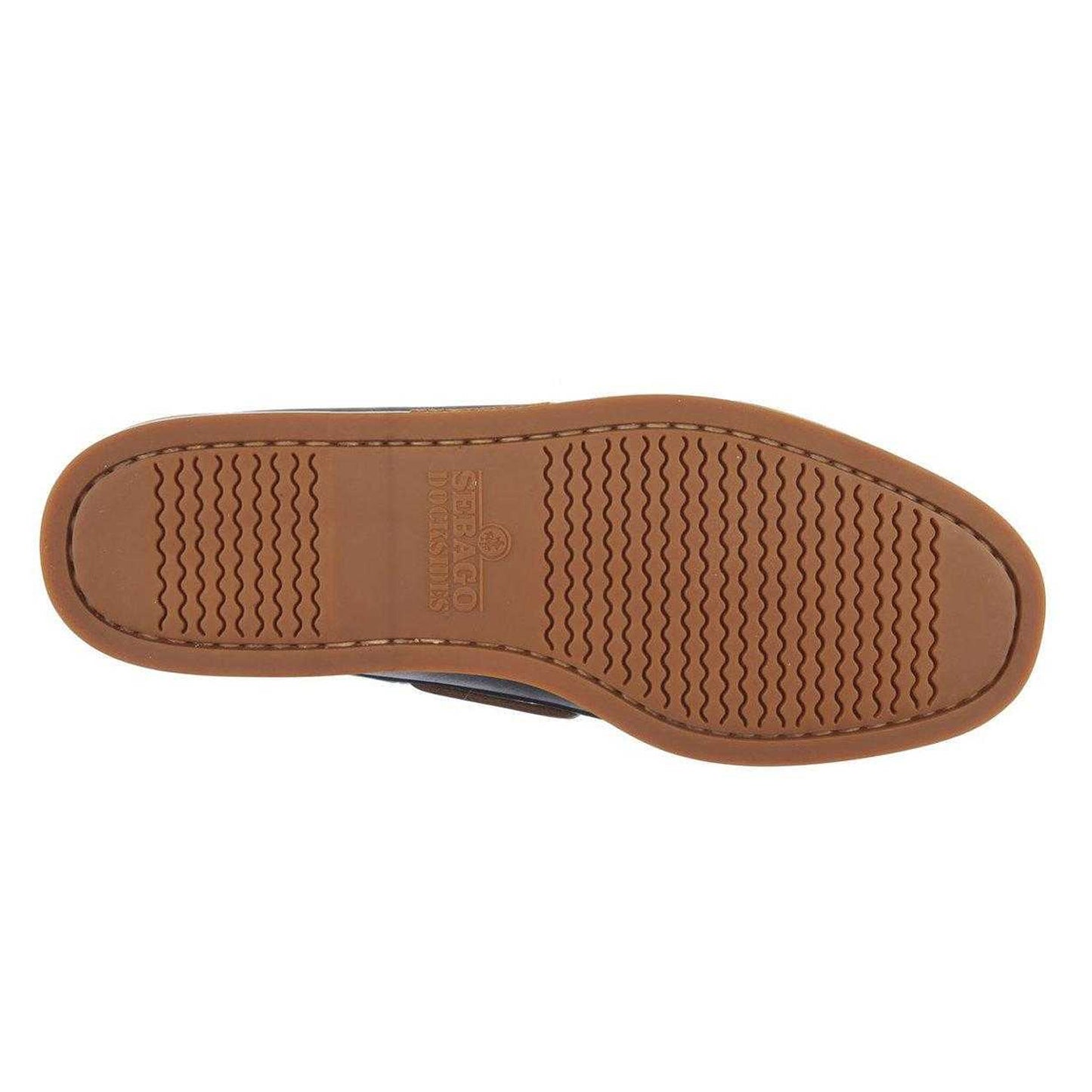Navy Blue-Brown Tan-Gum - Side - Sebago Mens Portland Leather Boat Shoes