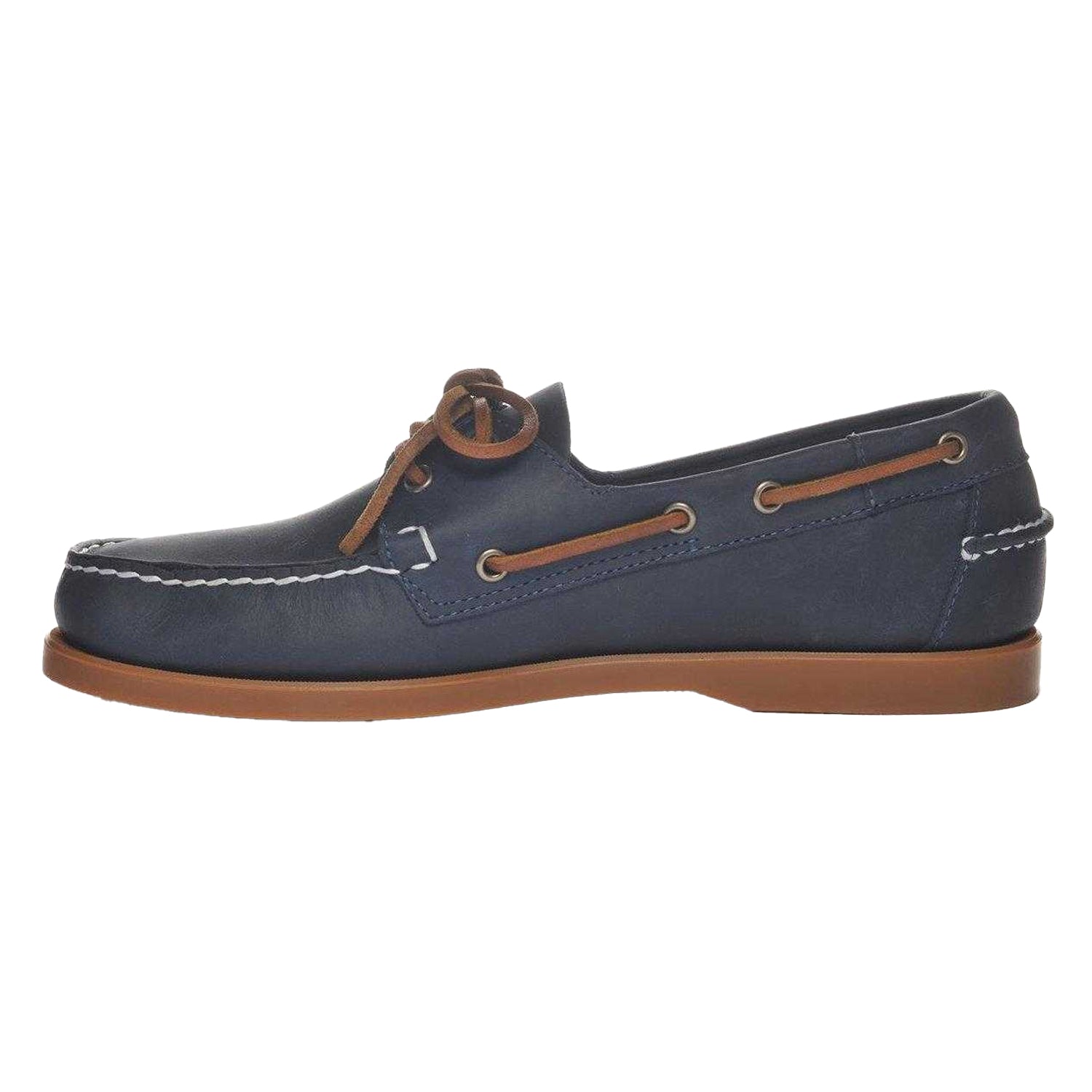 Navy Blue-Brown Tan-Gum - Lifestyle - Sebago Mens Portland Leather Boat Shoes