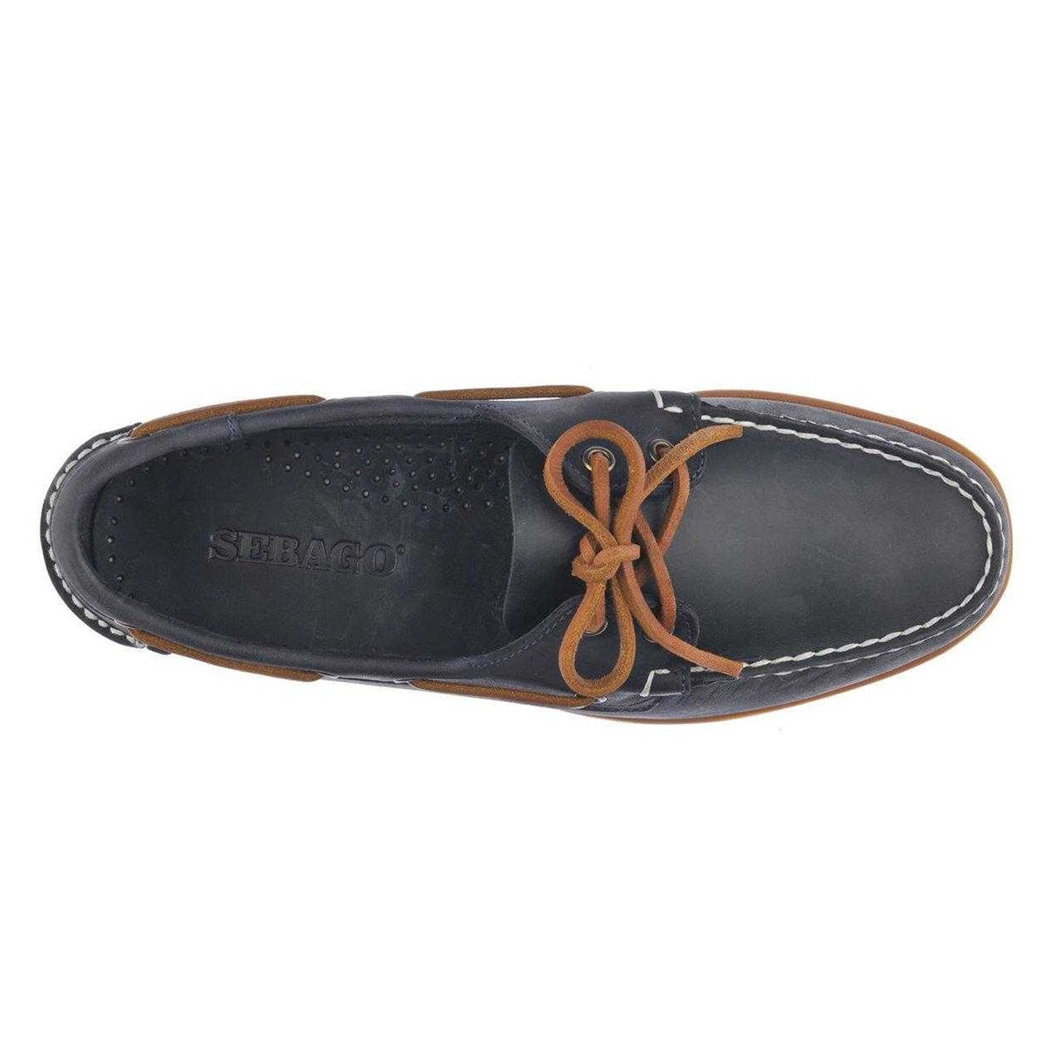 Navy Blue-Brown Tan-Gum - Pack Shot - Sebago Mens Portland Leather Boat Shoes