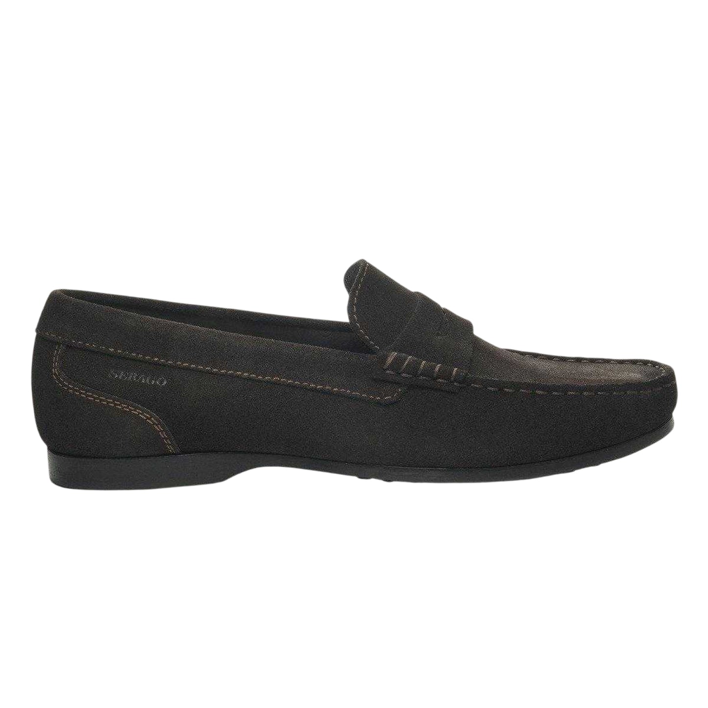 Dark Brown - Front - Sebago Mens Byron Suede Loafers