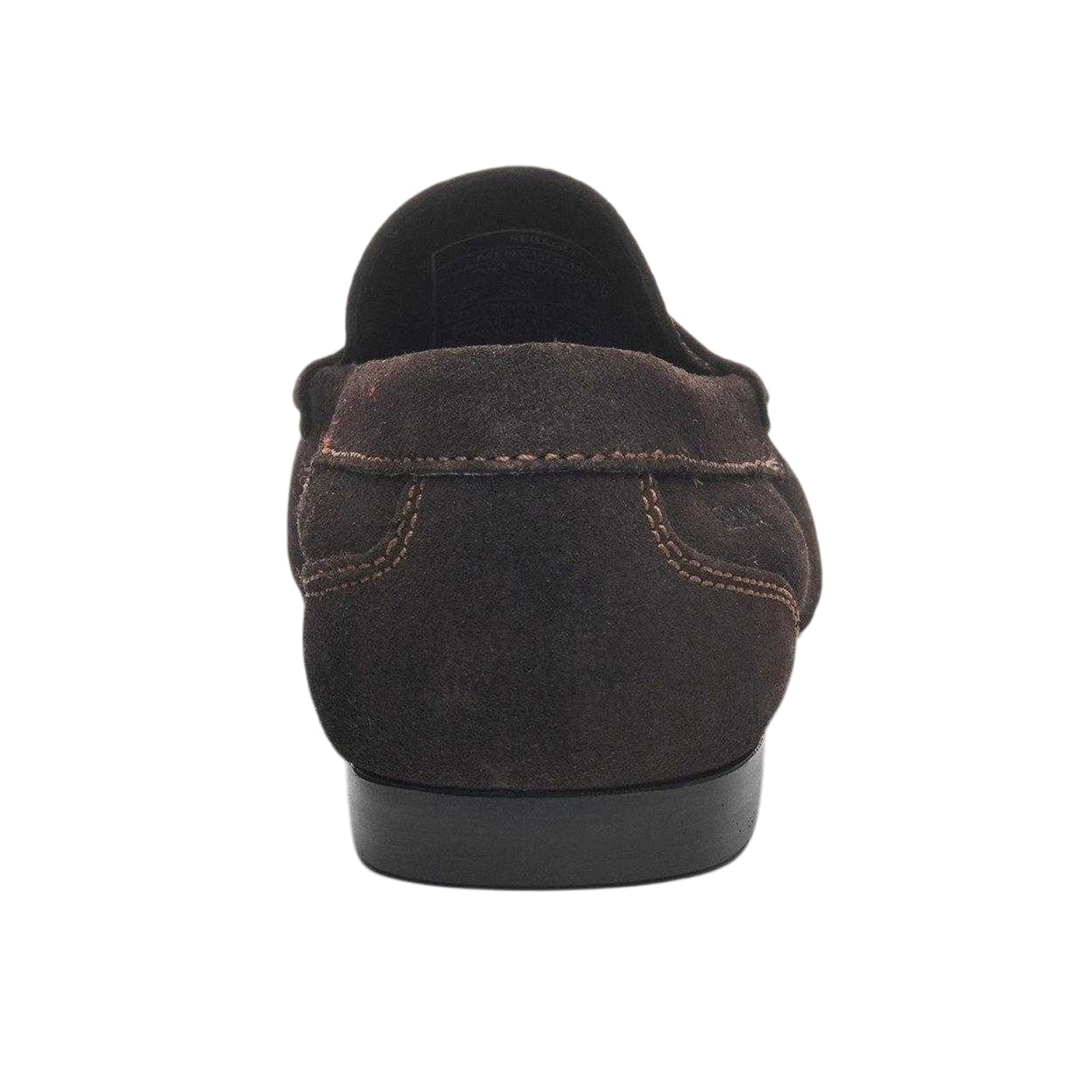 Dark Brown - Back - Sebago Mens Byron Suede Loafers
