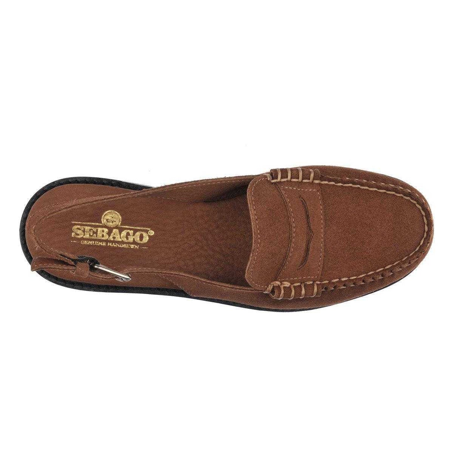 Brown Cognac - Side - Sebago Womens-Ladies Dan Flesh Out Suede Sandals