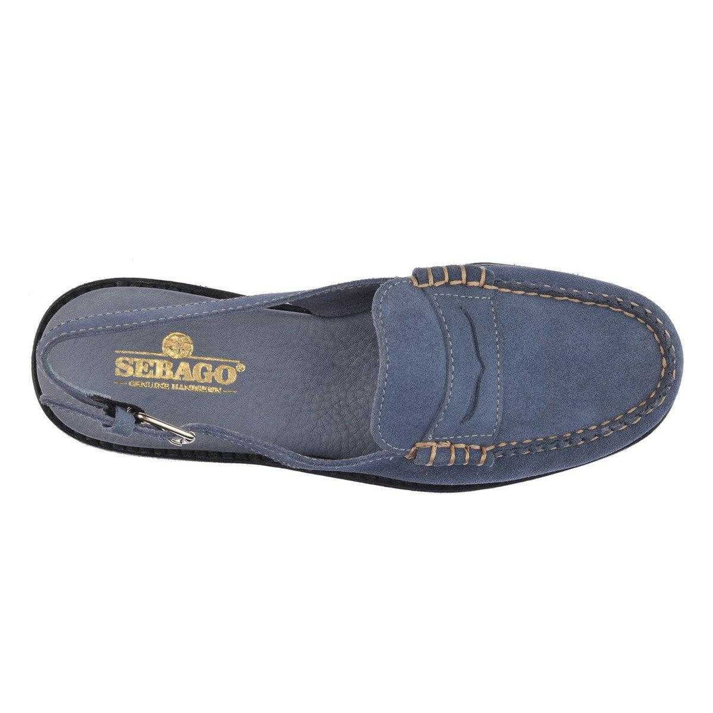Light Blue - Side - Sebago Womens-Ladies Dan Flesh Out Suede Sandals