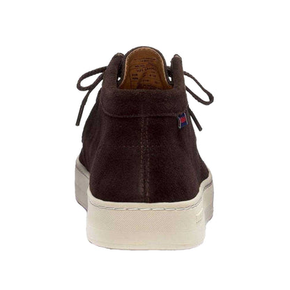 Dark Brown - Back - Sebago Mens Harper Suede Mid Cut Trainers