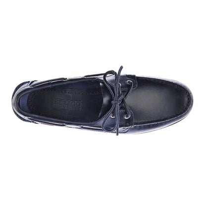 Blue Navy-Gum - Lifestyle - Sebago Mens Endeavor Waxed Leather Boat Shoes