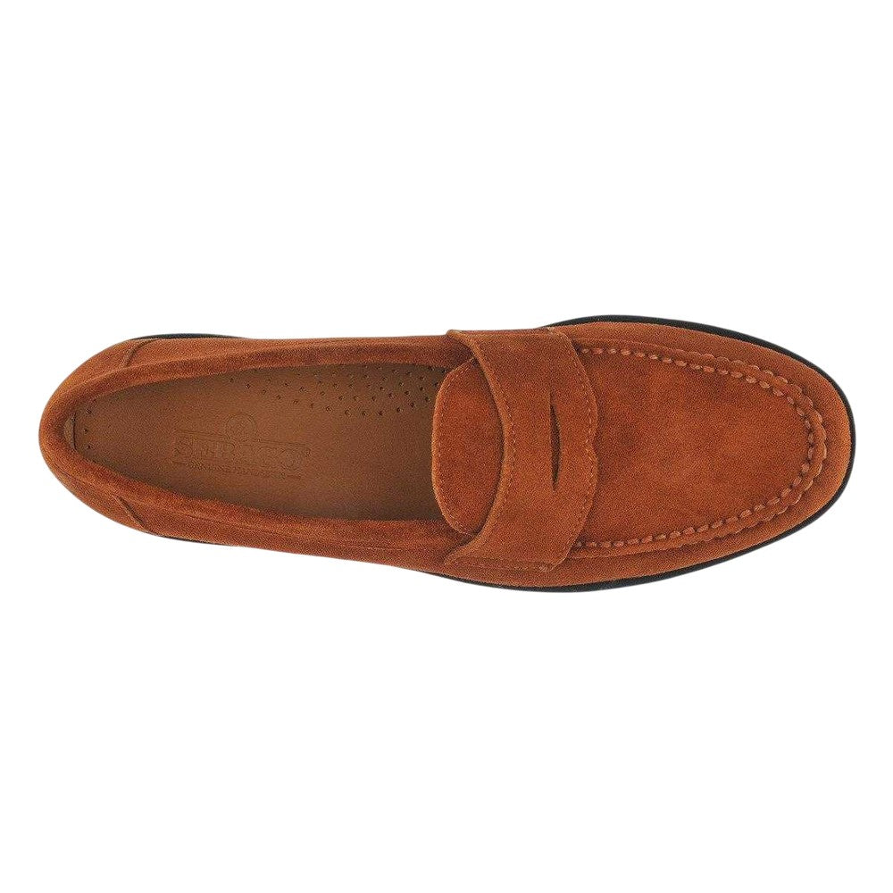 Brown Cognac - Pack Shot - Sebago Mens Ryan Polaris Suede Loafers