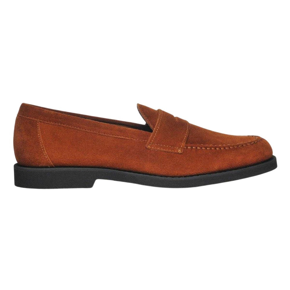 Brown Cognac - Front - Sebago Mens Ryan Polaris Suede Loafers