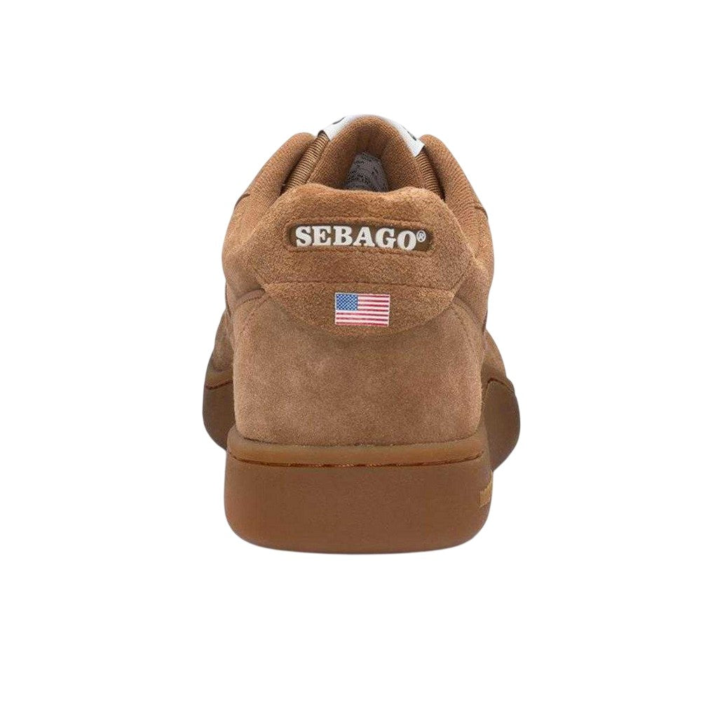 Brown Cognac-Gum - Back - Sebago Mens Hurricane Suede Trainers